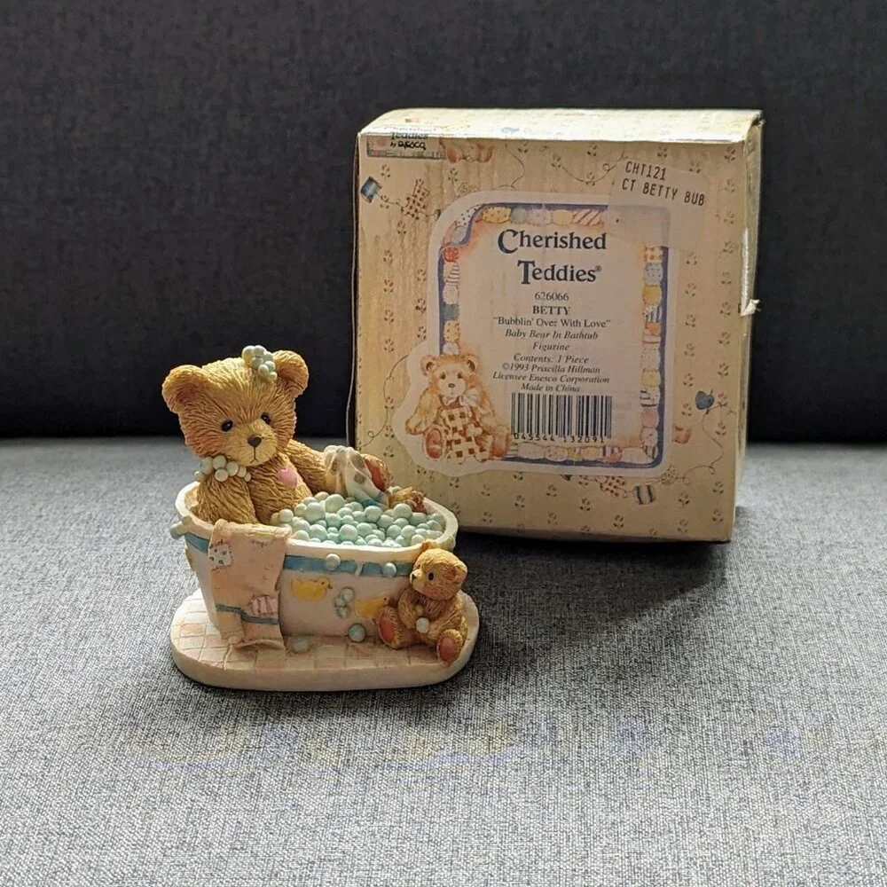 Bear Figurine Cherished Teddies Betty Bubblin' Over With Love 1993 Vintage